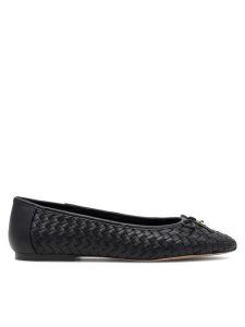 Nine West Baleriny 123AL1260 Czarny. Czarne balerinki Nine West, bez wzorów, ze skóry, bez obcasa, bez zapięcia. Za 109,99 zł.