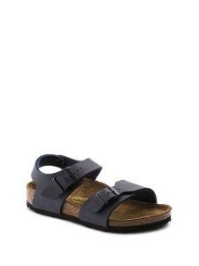 Birkenstock Skórzane sandały "New York" w kolorze granatowym rozmiar: 31. Niebieskie sandały Birkenstock, bez wzorów, z nubiku, z otwartym noskiem, bez obcasa, bez zapięcia. Za 211,45 zł.