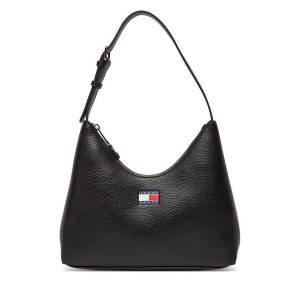 Torebka Tommy Jeans. Czarne torebki klasyczne Tommy Jeans, bez wzorów, z jeansu, bez dodatków. Za 329,99 zł.