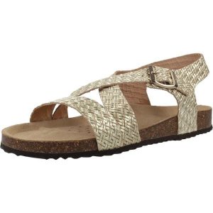 Sandały GEOX D BRIONIA Złoty. Żółte buty trekkingowe Geox, ze skóry, bez zapięcia. Za 354,99 zł.