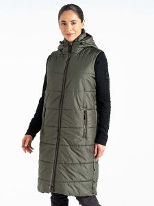 Dare 2b Kamizelka pikowana "Distinguish" w kolorze khaki rozmiar: 42. Brązowe kamizelki Dare 2b, bez wzorów, bez kołnierzyka, bez ramiączek, bez kaptura. Za 122,96 zł.