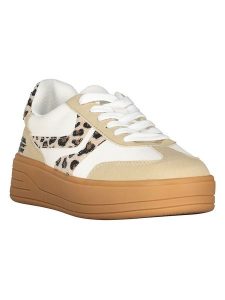 Geographical Norway Sneakersy "Oleopar" w kolorze beżowo-biało-jasnobrązowym rozmiar: 41. Brązowe trampki Geographical Norway, bez wzorów, bez zapięcia. Za 86,99 zł.