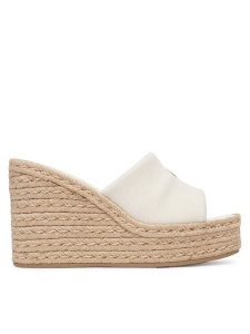 Calvin Klein Espadryle Wedge Espad 70 Canvas Mg HW0HW03282 Kremowy. Białe espadryle Calvin Klein, bez wzorów, z materiału, bez obcasa. Za 489,99 zł.