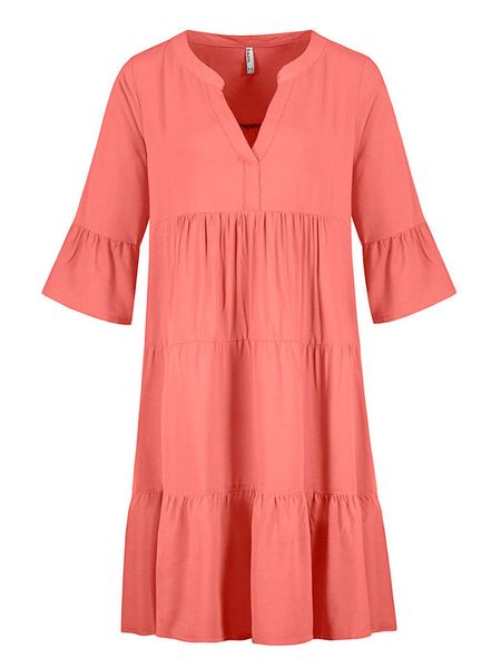 Sublevel Sukienka w kolorze koralowym rozmiar: XL. Czerwone sukienki Sublevel, na imprezę, s, bez wzorów, z wiskozy, klasyczne, bez kołnierzyka, bez ramiączek, midi. Za 96,37 zł.