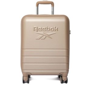 Walizka kabinowa Reebok. Brązowe walizki Reebok, bez wzorów. Za 259,99 zł.