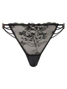 Hunkemöller Stringi Avela 302373 Czarny. Czarne stringi Hunkemöller, bez wzorów, z syntetyku. Za 89,99 zł.