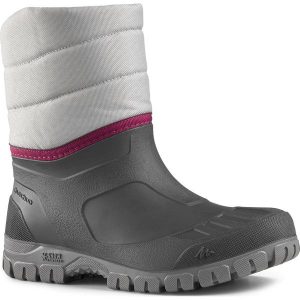 Buty turystyczne śniegowce damskie Quechua SH100 Warm Mid wodoodporne. Czerwone buty trekkingowe QUECHUA, bez zapięcia. Za 79,99 zł.