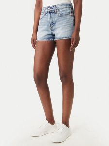 Calvin Klein Jeans Szorty jeansowe LV047F770G Niebieski Slim Fit. Niebieskie szorty Calvin Klein Jeans, bez wzorów, z bawełny. Za 369,99 zł.