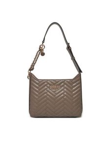 Guess Torebka HWQG95 08180 Brązowy. Brązowe torebki klasyczne Guess, z aplikacjami, ze skóry, bez dodatków. Za 319,99 zł.