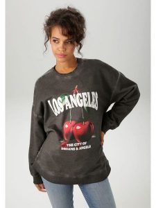 Aniston Bluza w kolorze antracytowym rozmiar: 40. Czarne bluzy Aniston, bez wzorów, z bawełny, bez kaptura. Za 86,95 zł.