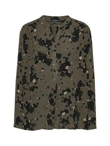 Ilse Jacobsen Bluzka w kolorze czarno-oliwkowym rozmiar: 42. Brązowe bluzki Ilse Jacobsen, bez wzorów, z wiskozy, bez kołnierzyka, bez ramiączek. Za 118,84 zł.