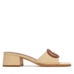 Klapki Guess. Brązowe klapki Guess, z aplikacjami, bez obcasa. Za 449,99 zł.