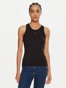 Calvin Klein Top Graphic K20K208065 Czarny Slim Fit. Czarne topy Calvin Klein, xs, bez wzorów, z bawełny, bez kołnierzyka, bez ramiączek. Za 119,99 zł.