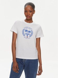 Tommy Jeans T-Shirt Prep Luxe DW0DW17835 Biały Regular Fit. Białe t-shirty Tommy Jeans, s, bez wzorów, z bawełny, bez kołnierzyka, bez ramiączek. Za 149,99 zł.