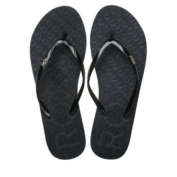 Japonki Roxy. Czarne kalosze Roxy, bez wzorów. Za 49,99 zł.