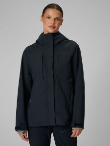 4F Kurtka trekkingowa membrana 10000 damska - czarna XL. Czarne kurtki 4f, xl, bez wzorów, bez kaptura. Za 399,99 zł.