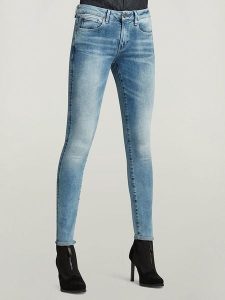 G-Star Dżinsy - Skinny fit - w kolorze błękitnym rozmiar: W33/L34. Niebieskie jeansy G-Star, z aplikacjami. Za 165,99 zł.