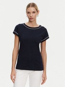 Luisa Spagnoli T-Shirt Brescello 542123 Czarny Regular Fit. Czarne t-shirty LUISA SPAGNOLI, m, bez wzorów, z bawełny, bez kołnierzyka, bez ramiączek. Za 279,99 zł.
