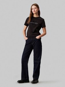CALVIN KLEIN JEANS Koszulka w kolorze czarnym rozmiar: XXL. Czarne bluzki Calvin Klein Jeans, xxl, bez wzorów, z bawełny, bez kołnierzyka, bez ramiączek. Za 140,53 zł.