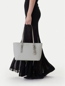 MICHAEL Michael Kors Torebka 30T5SQNT2V Szary. Szare shopper bag MICHAEL Michael Kors, bez wzorów, ze skóry, bez dodatków. Za 765,99 zł.