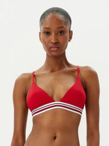 Tommy Hilfiger Góra od bikini UW0UW05805 Czerwony. Czerwone bikini TOMMY HILFIGER, bez wzorów, z syntetyku. Za 129,99 zł.