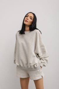Bluza damska o kroju regular fit w kolorze SILVER MOON - PHENIX-UNI. Szare golfy Marsala, bez wzorów, z bawełny. Za 259,90 zł.