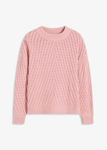 Sweter. Czerwone swetry klasyczne bonprix, bez kołnierzyka. Za 107,99 zł.