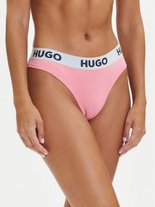 HUGO Stringi 50469651 Różowy. Czerwone stringi Hugo, bez wzorów, z bawełny. Za 69,99 zł.