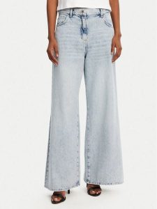 Patrizia Pepe Jeansy 2P1697/D070-CA61 Niebieski Wide Leg. Niebieskie jeansy Patrizia Pepe, bez wzorów, z bawełny. Za 619,99 zł.