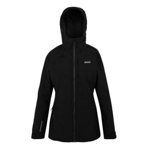 Kurtka Damska Highton Stretch Padded Jacket. Czarne kurtki Regatta, bez wzorów, z puchu, bez kaptura. Za 241,99 zł.