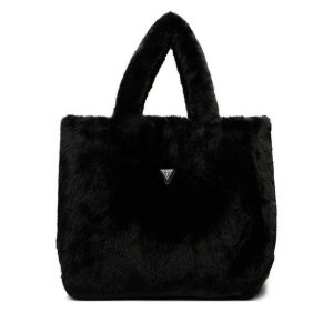 Torebka Guess. Czarne shopper bag Guess, z aplikacjami, bez dodatków. Za 399,99 zł.