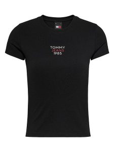 TOMMY JEANS Koszulka w kolorze czarnym rozmiar: M. Czarne bluzki Tommy Jeans, m, bez wzorów, z bawełny, bez kołnierzyka, bez ramiączek. Za 61,46 zł.