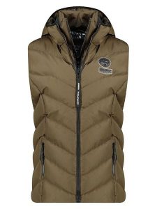 Geographical Norway Kamizelka pikowana "Valor" w kolorze khaki rozmiar: XXL. Brązowe kamizelki Geographical Norway, xxl, bez wzorów, bez kołnierzyka, bez ramiączek, bez kaptura. Za 173,99 zł.