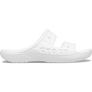 Crocs Klapki "Baya" w kolorze białym rozmiar: 36/37. Białe klapki Crocs, bez wzorów, z otwartym noskiem, bez obcasa. Za 96,14 zł.