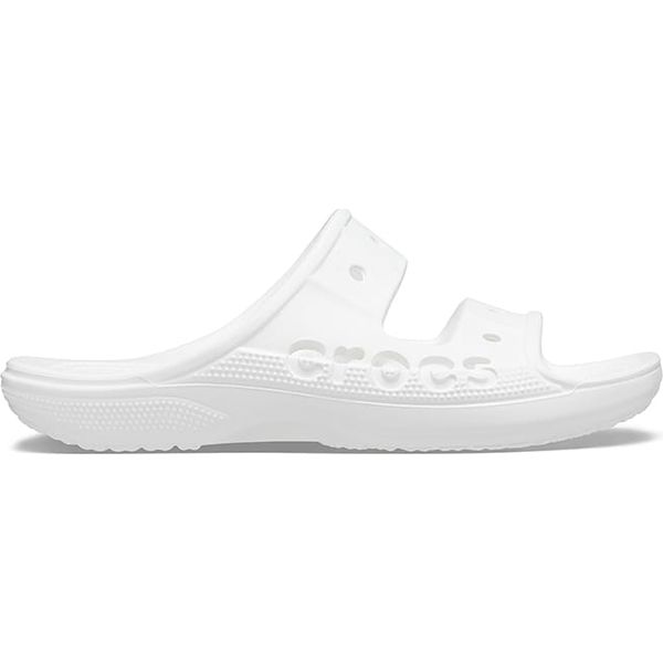 Crocs Klapki "Baya" w kolorze białym rozmiar: 36/37. Białe klapki Crocs, bez wzorów, z otwartym noskiem, bez obcasa. Za 96,14 zł.