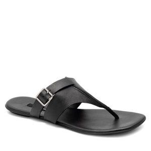 Japonki GINO ROSSI. Czarne klapki Gino Rossi, bez wzorów, bez obcasa. Za 279,99 zł.