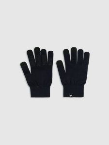 4F Rękawiczki dzianinowe Touch Screen uniseks - czarne S/M. Czarne rękawiczki 4f, bez wzorów, z dzianiny. Za 29,99 zł.
