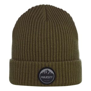 Czapka zimowa ocieplana Majesty Classic Beanie zielona. Zielone czapki MAJESTY, bez wzorów, sportowe. W wyprzedaży za 62,49 zł.