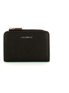 COCCINELLE Skórzany portfel w kolorze czarnym - 13 x 8,5 x 4 cm rozmiar: onesize. Czarne portfele Coccinelle, bez wzorów, z materiału. Za 323,65 zł.