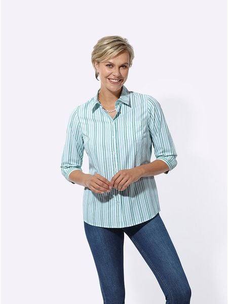 WITT WEIDEN Koszula w kolorze błękitno-zielonym rozmiar: 42. Niebieskie koszule WITT WEIDEN, bez wzorów, bez kołnierzyka, bez ramiączek. Za 39,58 zł.