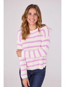 LIEBLINGSSTÜCK Sweter "Annika" w kolorze biało-jasnoróżowym rozmiar: 42. Białe swetry oversize LIEBLINGSSTÜCK, bez wzorów, z bawełny, bez ramiączek. Za 206,42 zł.