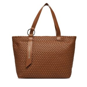Torebka Valentino. Brązowe shopper bag Valentino, bez wzorów, bez dodatków. Za 519,99 zł.