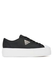 Guess Trampki FLTJO2 FAB12 Czarny. Czarne trampki Guess, z aplikacjami, z materiału, bez zapięcia. Za 349,99 zł.