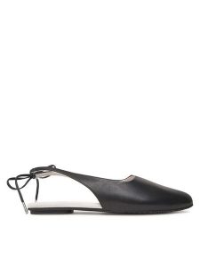 Calvin Klein Sandały Ballerina Sling Back Lth HW0HW02655 Czarny. Czarne sandały Calvin Klein, bez wzorów, ze skóry, bez obcasa, na płaskiej podeszwie, bez zapięcia. Za 279,99 zł.
