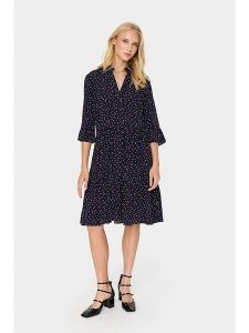 SAINT TROPEZ Sukienka w kolorze granatowym rozmiar: XS. Niebieskie sukienki Saint Tropez, xs, bez wzorów, z wiskozy, bez kołnierzyka, bez ramiączek, midi, rozkloszowane. Za 104,99 zł.