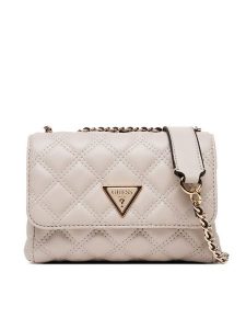 Guess Torebka Giully II Mini HWQG96 73740 Beżowy. Brązowe torebki klasyczne Guess, z aplikacjami, ze skóry, bez dodatków. Za 439,99 zł.
