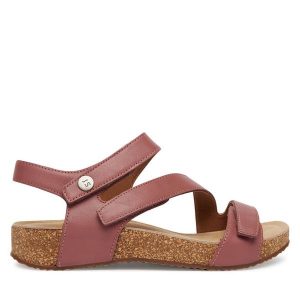 Sandały Josef Seibel. Czerwone sandały Josef Seibel, bez wzorów, bez obcasa, na płaskiej podeszwie, bez zapięcia. Za 389,99 zł.