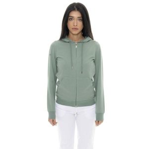 Bluza z bawełna z kaptur na co dzień na siłownię. Zielone bluzy LEONE 1947 APPAREL, bez wzorów, z bawełny, bez kaptura. Za 164,19 zł.