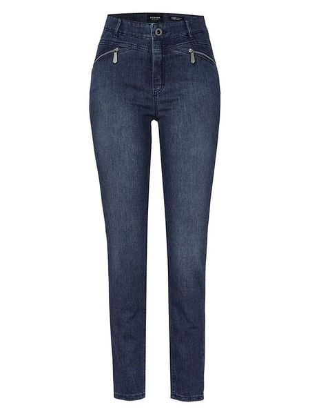 Rosner Dżinsy "Audrey" - Skinny fit - w kolorze granatowym rozmiar: 40/L30. Niebieskie jeansy Rosner, bez wzorów, z podwyższonym stanem. Za 199,49 zł.