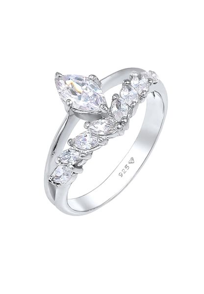 Elli PREMIUM Damski mieniący się elegancki z kryształami cyrkonii w pozłacanym srebrze 925 Sterling Silver Pierścionki 1 ct. Szare pierścionki Elli PREMIUM, z cyrkonią, pozłacane. Za 378,99 zł.